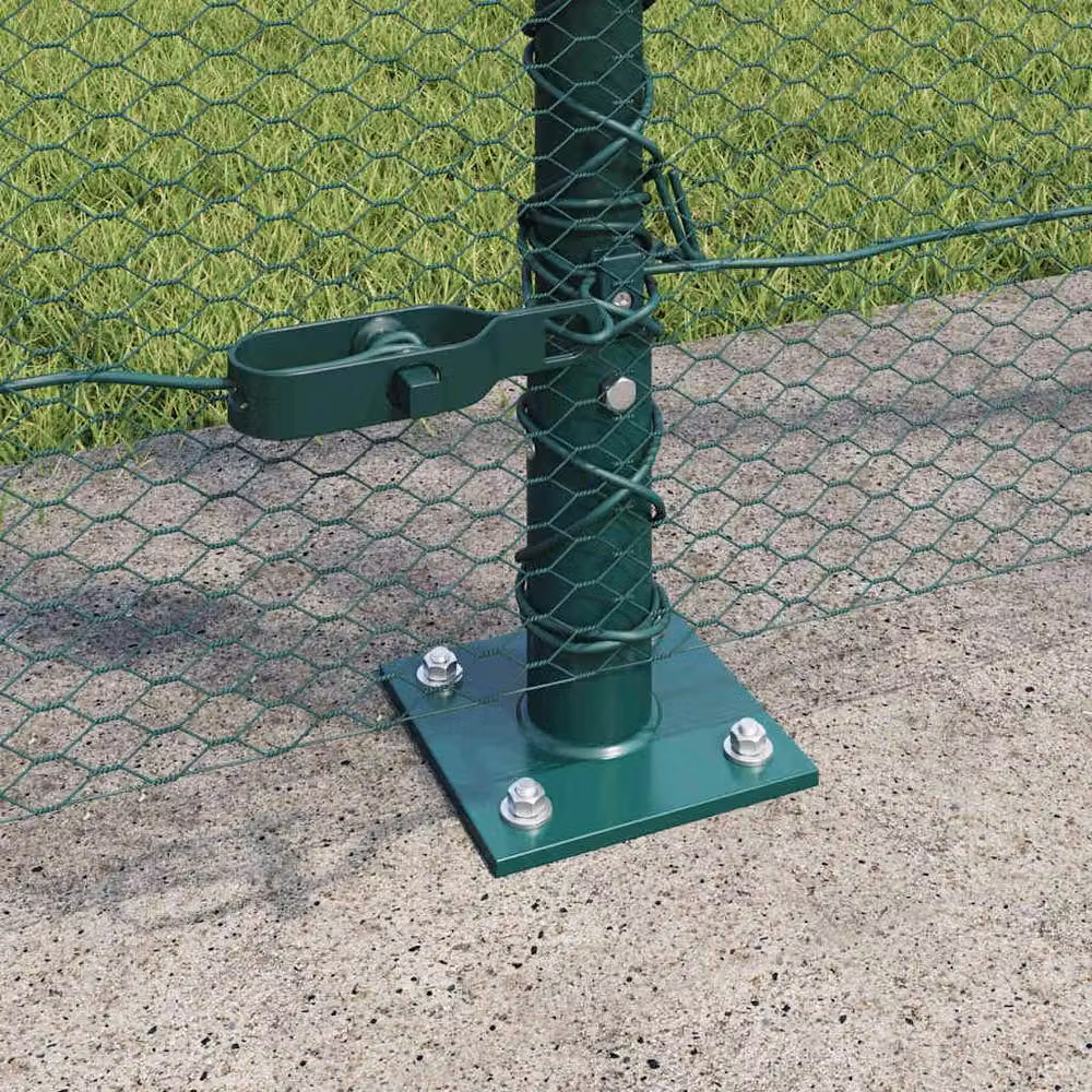 Berkfield Home Green Powder-Coated Steel Hexagon Fence, H: 150 cm x L: 50 m – 3