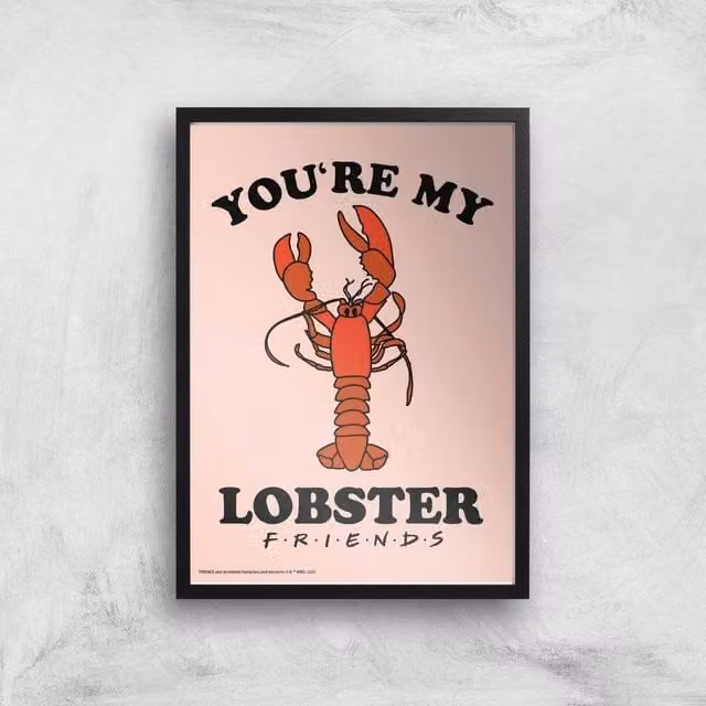 Friends Lobster Multicolour Giclee Art Print Pink Paper Poster