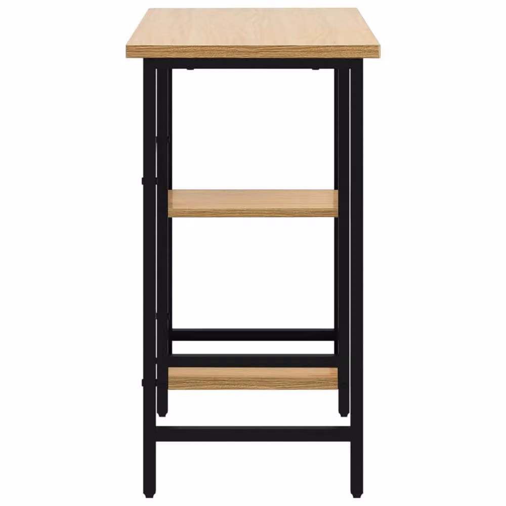 Berkfield Home Modern Computer Desk in Black and Light Oak, W/D/H: 80 x 40 x 72 cm – 3