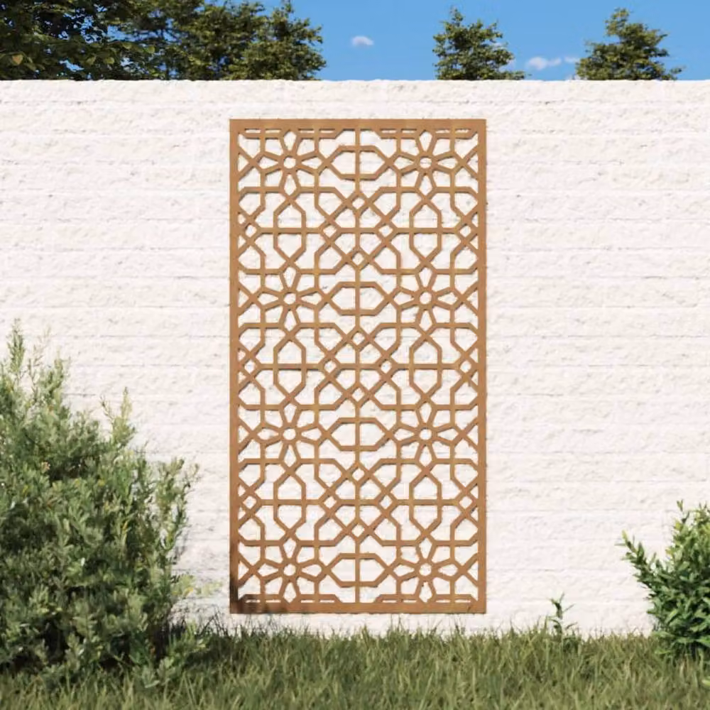 Berkfield Home Garden Moorish Geometric Wall Decoration, Brown Corten Steel, W: 105 cm, H: 55 cm – 2