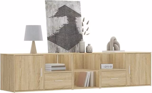 Berkfield Home Modern Corner Cabinet in Sonoma Oak Brown with Internal Drawers and Shelves, W/D/H: 40 x 40 x 45 cm – 1