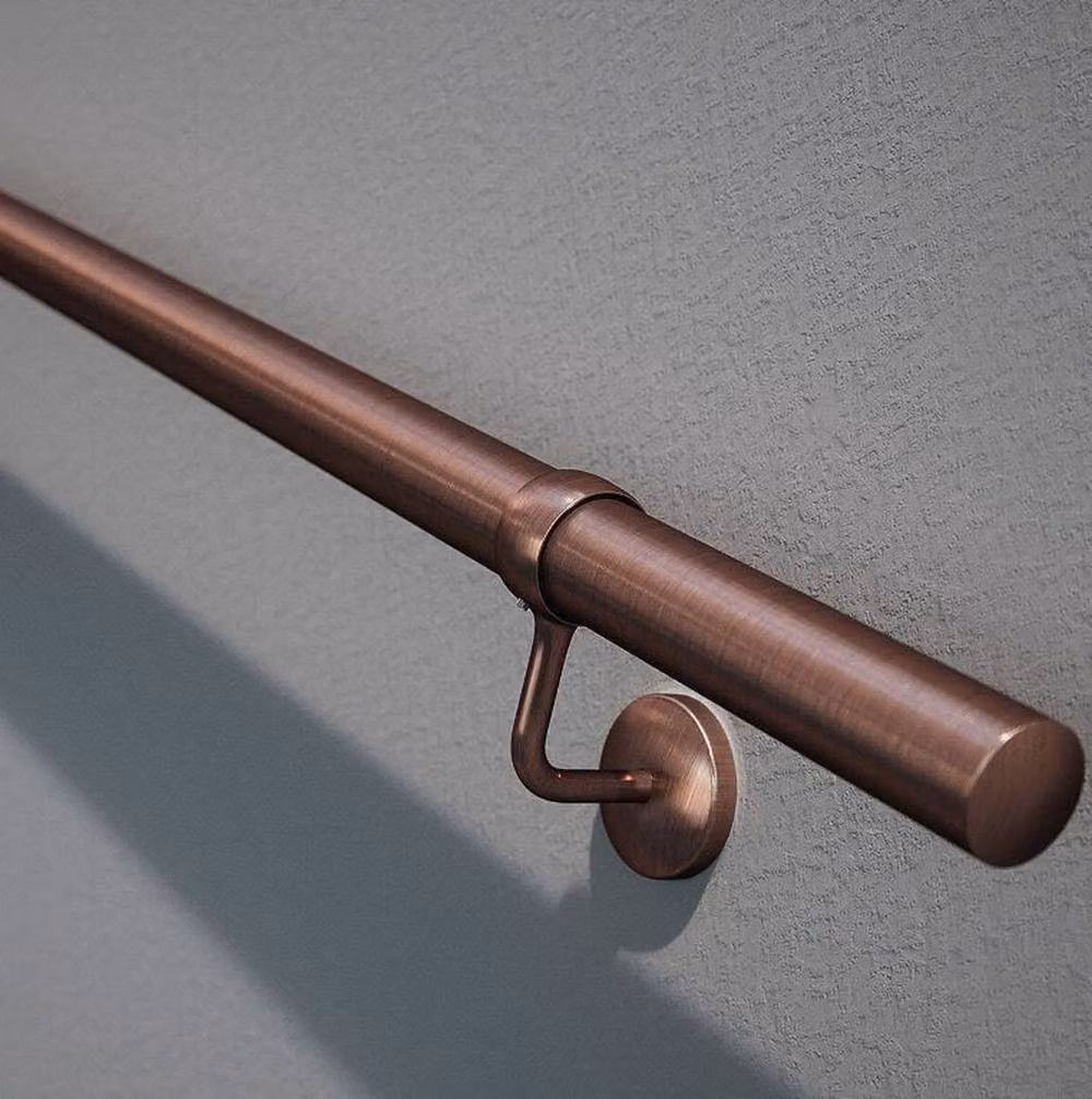 Forgeworks Antique Copper Premium Easy Install Indoor Stair Handrail Kit, 2.4m, Bronze and Brown Steel – 2