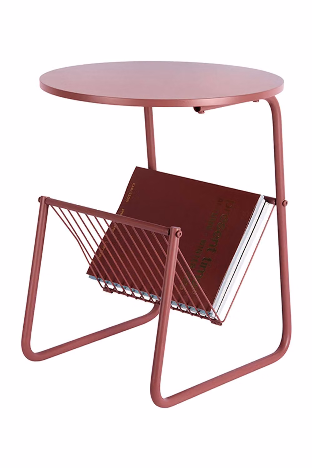 PRESENT TIME Leitmotiv Riqueza Revista Iron Side Table in Burgundy Red – 3