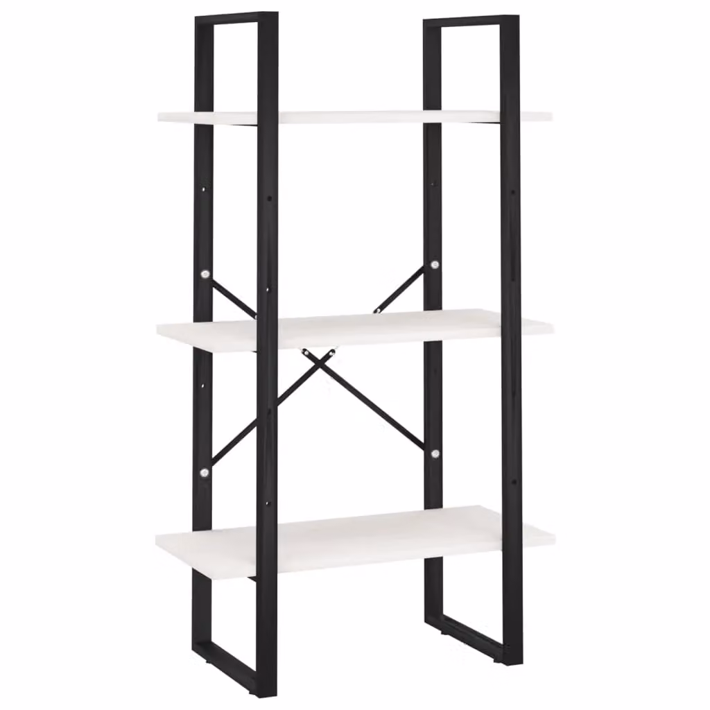 Berkfield White Solid Pine Wood Home Storage Shelf with Adjustable Shelves W/D/H: 60 x 30 x 105 cm – 2