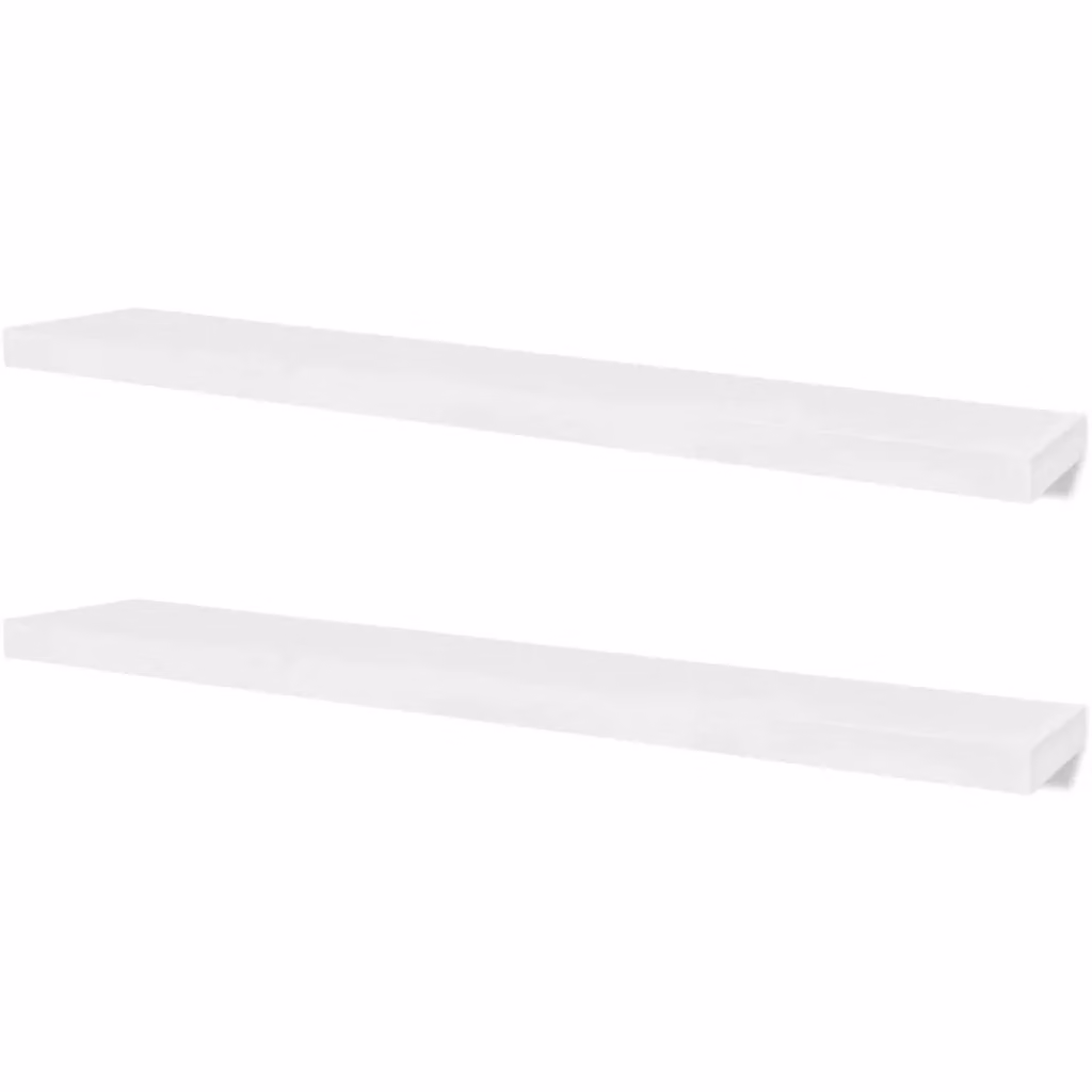 Berkfield Home Set of 4 White Wall Mounted MDF Shelves, Width: 120 cm – 2
