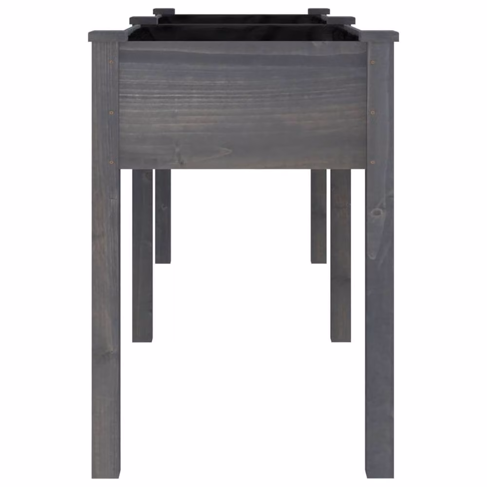 Berkfield Home Grey Solid Wood Fir Planter with Liner W: 203 cm, D: 53 cm, H: 76 cm – 4