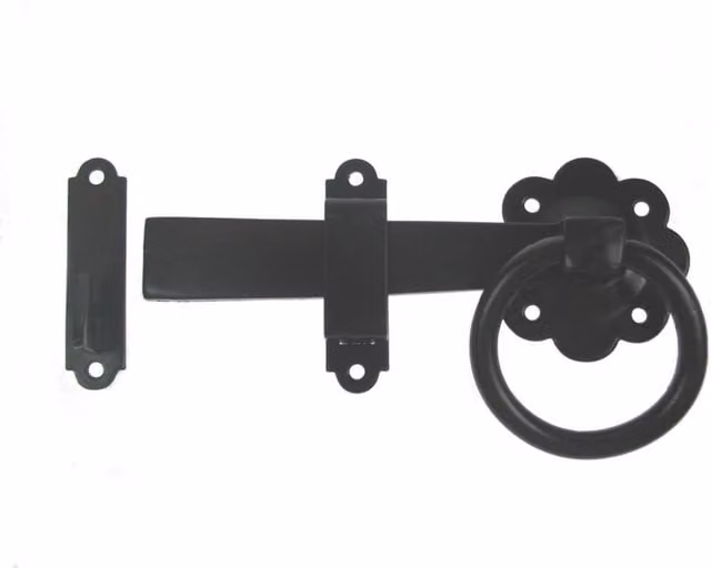 Unifix Matt Black Ring Gate Latch, Pack of 5