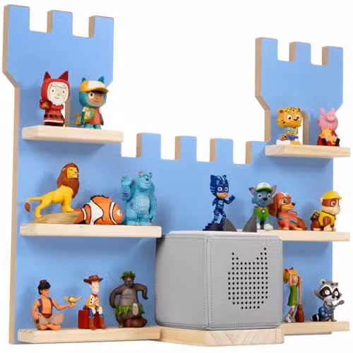 tectake Wall Mounted Castle Shelf for Childrens Bedroom in Blue