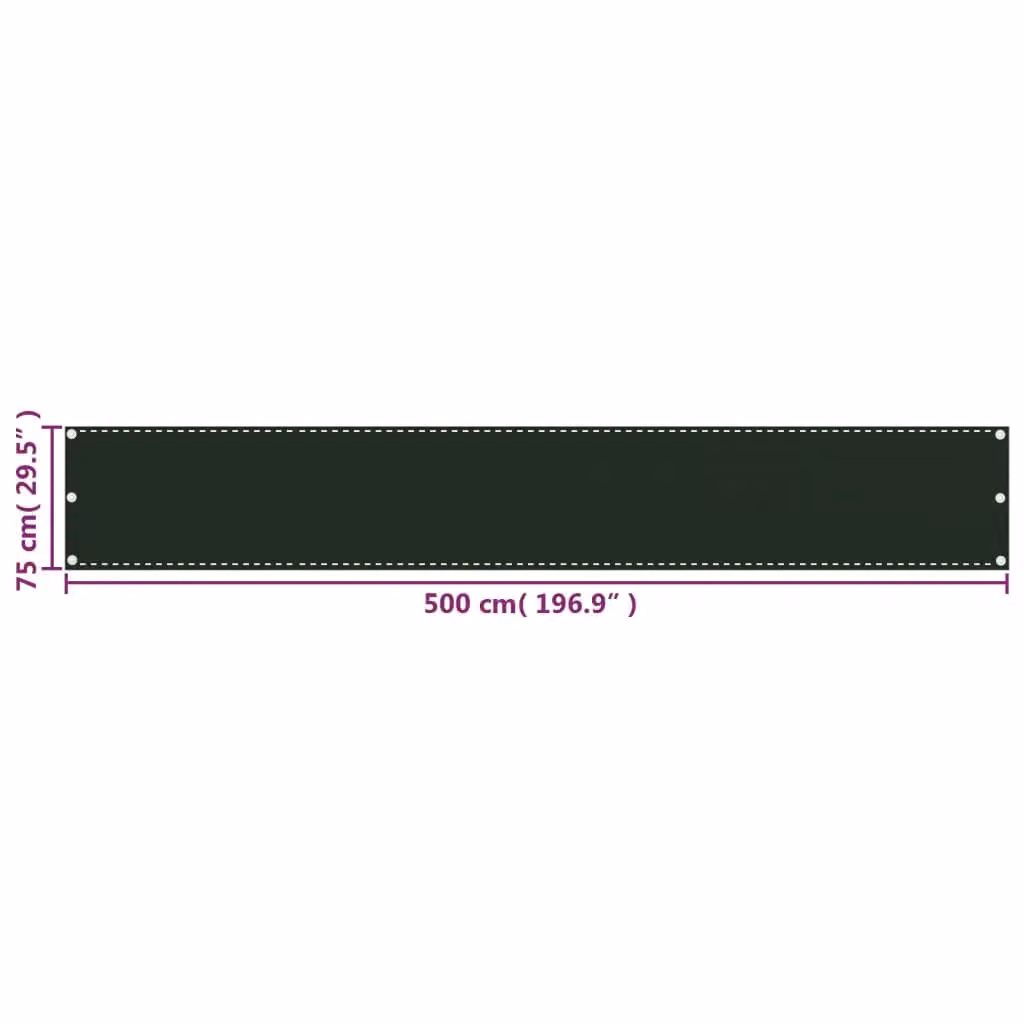 Berkfield Home Dark Green HDPE Balcony Screen, W: 75 cm, L: 500 cm – 3