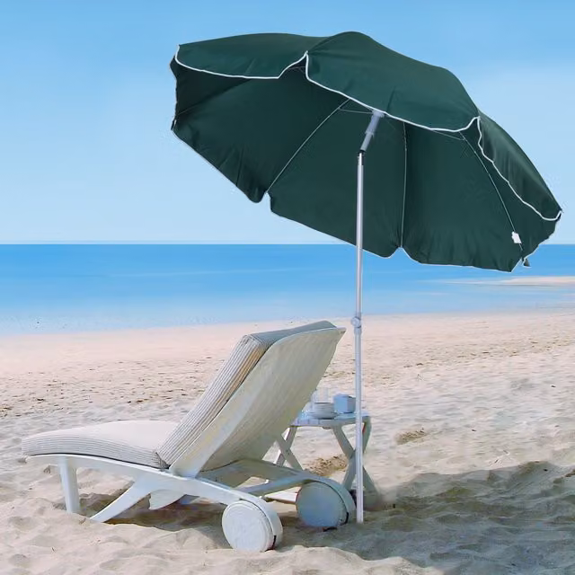 Outsunny Green Beach Umbrella Parasol