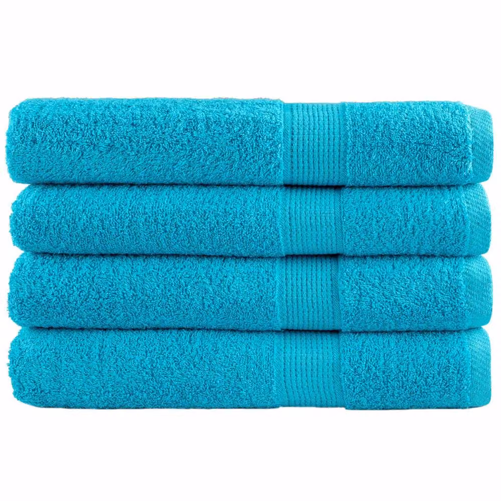Berkfield Home SOLUND Premium Cotton Terry Sauna Towels, 4 Pack, Turquoise, W: 80 cm, L: 200 cm, 600 gsm – 2