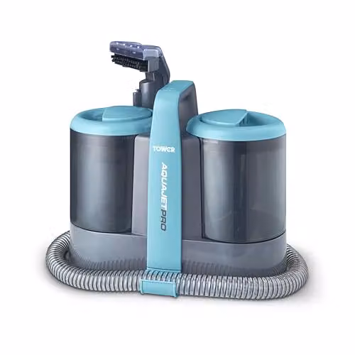 Tower AquajetPro Spot Cleaner with Window Cleaning Attachment and Extension Pole, Blue, 450W, 1.5L Clean Water Tank and 0.8L Dirty Water Tank – 1