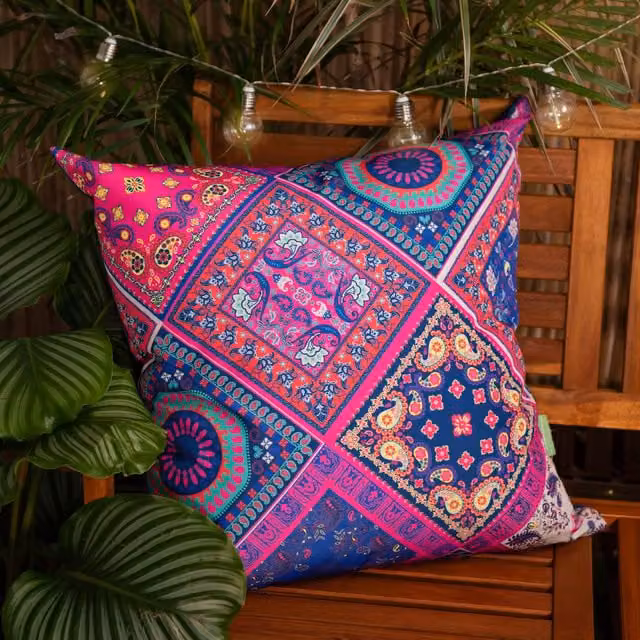 Gardenista Bandana Printed Outdoor Scatter Cushion, Multicolour, W: 60 cm, D: 60 cm, H: 60 cm