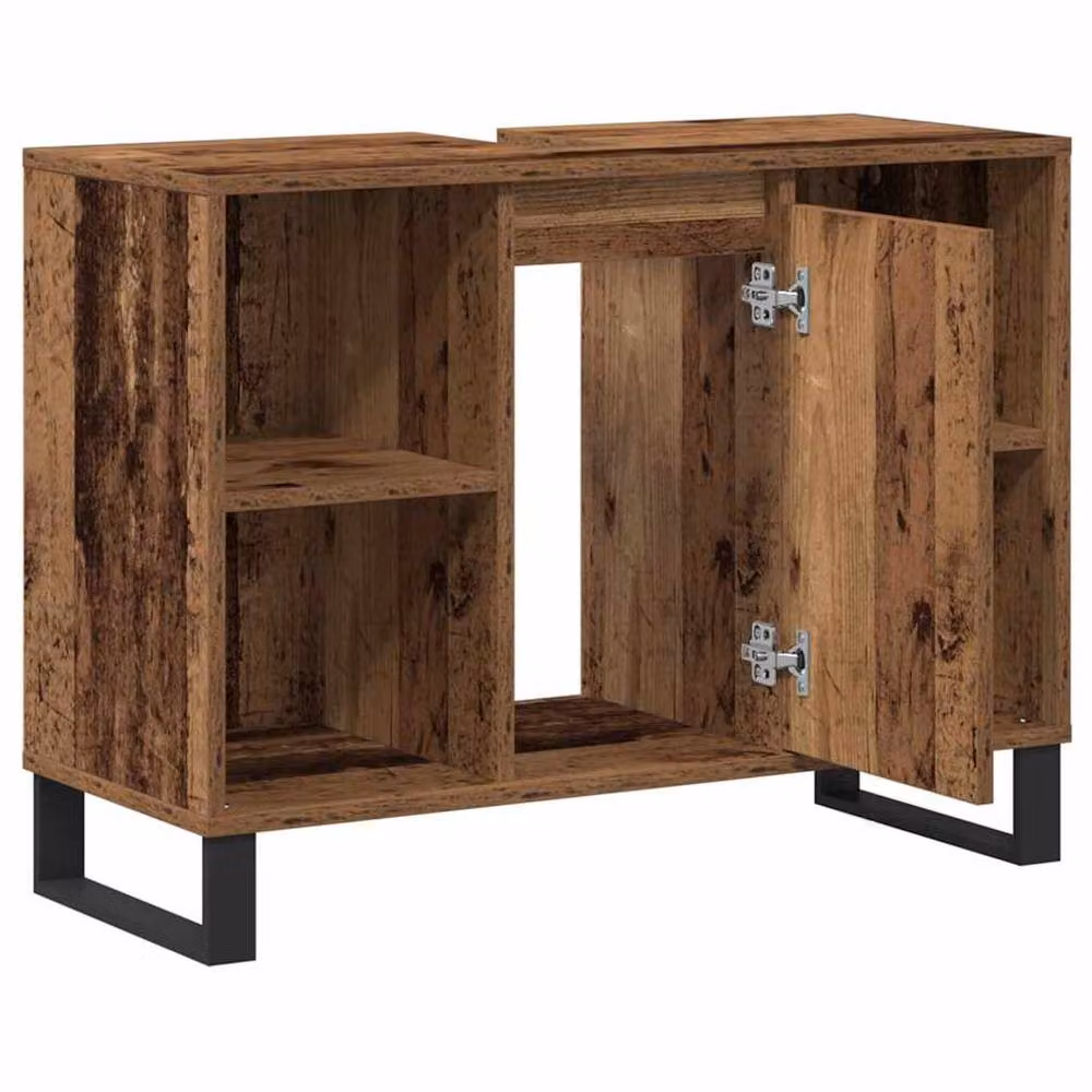Berkfield Home Rustic Bathroom Vanity Unit in Brown – 4