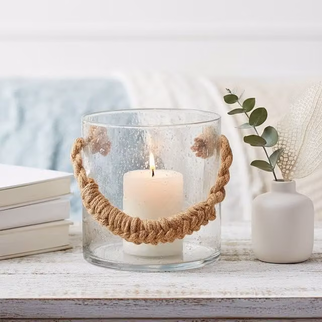 Orsina Kuta Natural Rope Small Lantern in Brown and Transparent – 2