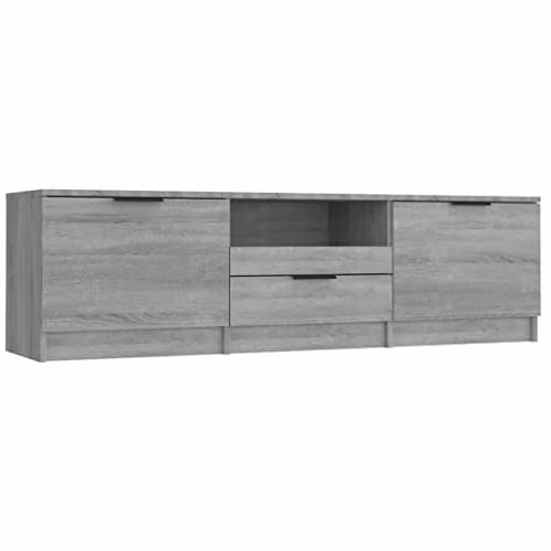 vidaXL Modern Grey TV Cabinet in Engineered Wood W/D/H: 140 x 35 x 40 cm