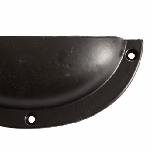 Hammer & Tongs Curved Shell Cabinet Drawer Pulls, Matt Black Iron, Pack of 6, W: 13 cm, H: 5 cm – 4