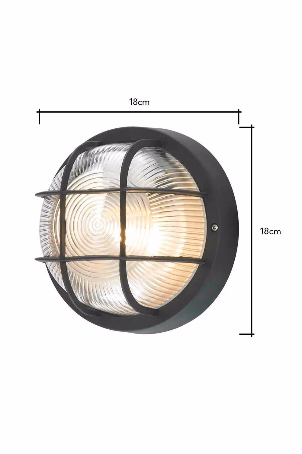 BHS Lighting Hoy Round Industrial Outdoor Wall Light in Black – 4