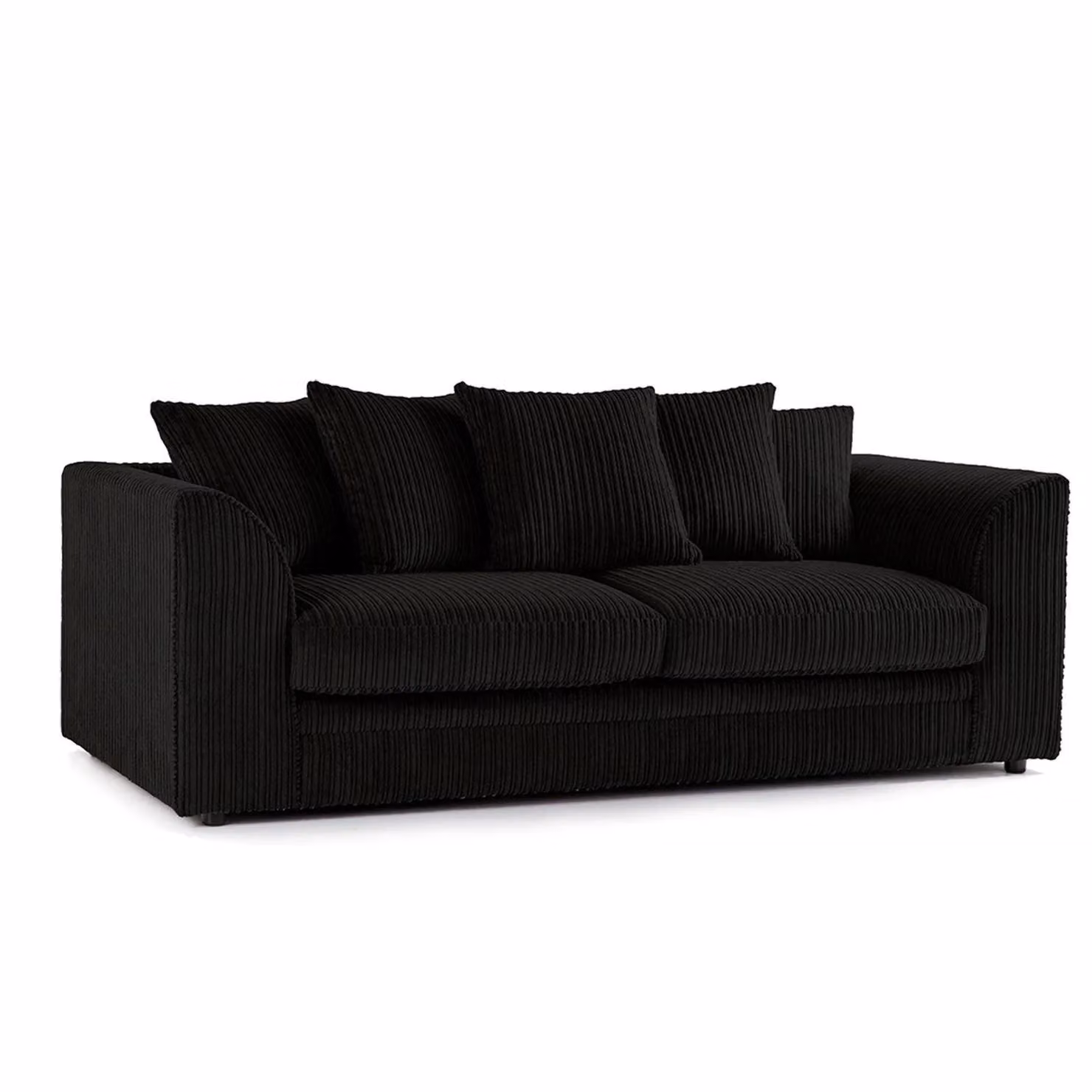Furnishings For Less UK Luxor 3 Piece Fabric Sofa Suite in Black with Scatter Cushions – 2