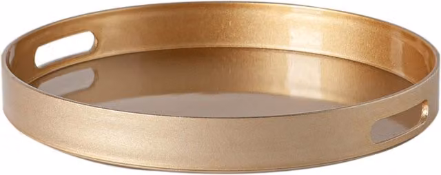 Argon Tableware Gold Round Melamine Serving Trays, Pack of 6, Diameter: 33 cm – 1