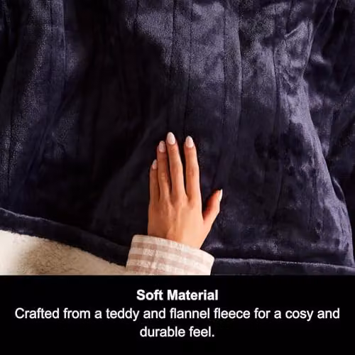 Morphy Richards EverCosy Small Fleece Electric Heated Throw in Blue, W: 160 cm, D: 130 cm – 11