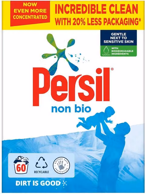 Persil Non Bio Washing Powder 3kg (60 Washes) Multicolour
