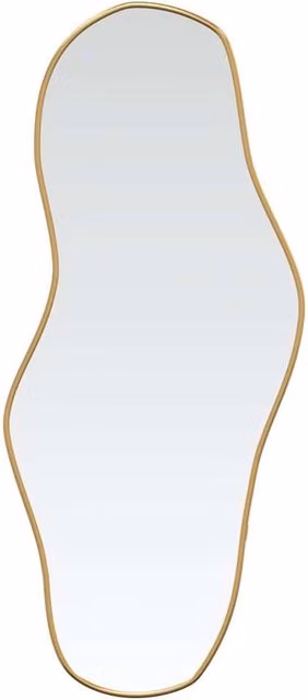 Berkfield Home Minimalist Rectangular Wall Mirror in Gold, W: 100 cm, H: 45 cm