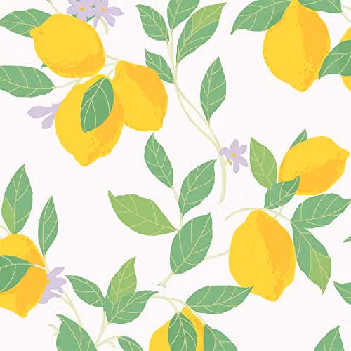 Graham & Brown Envy Fruity Fresh Floral Wallpaper in White, Yellow and Green, W/H: 52 cm x 5.2 m