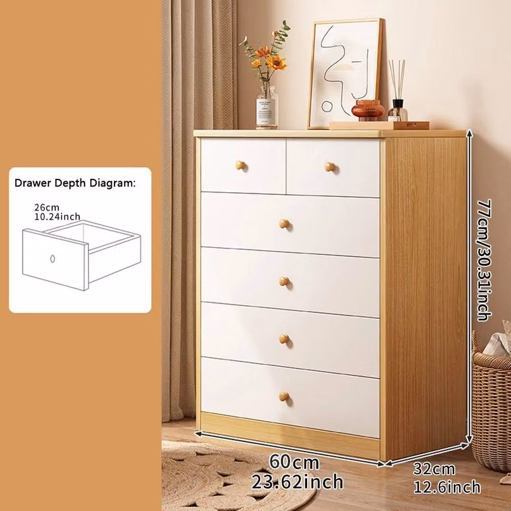 NESTLUNE 5-Tier 6-Drawer Chest of Drawers in White – 3