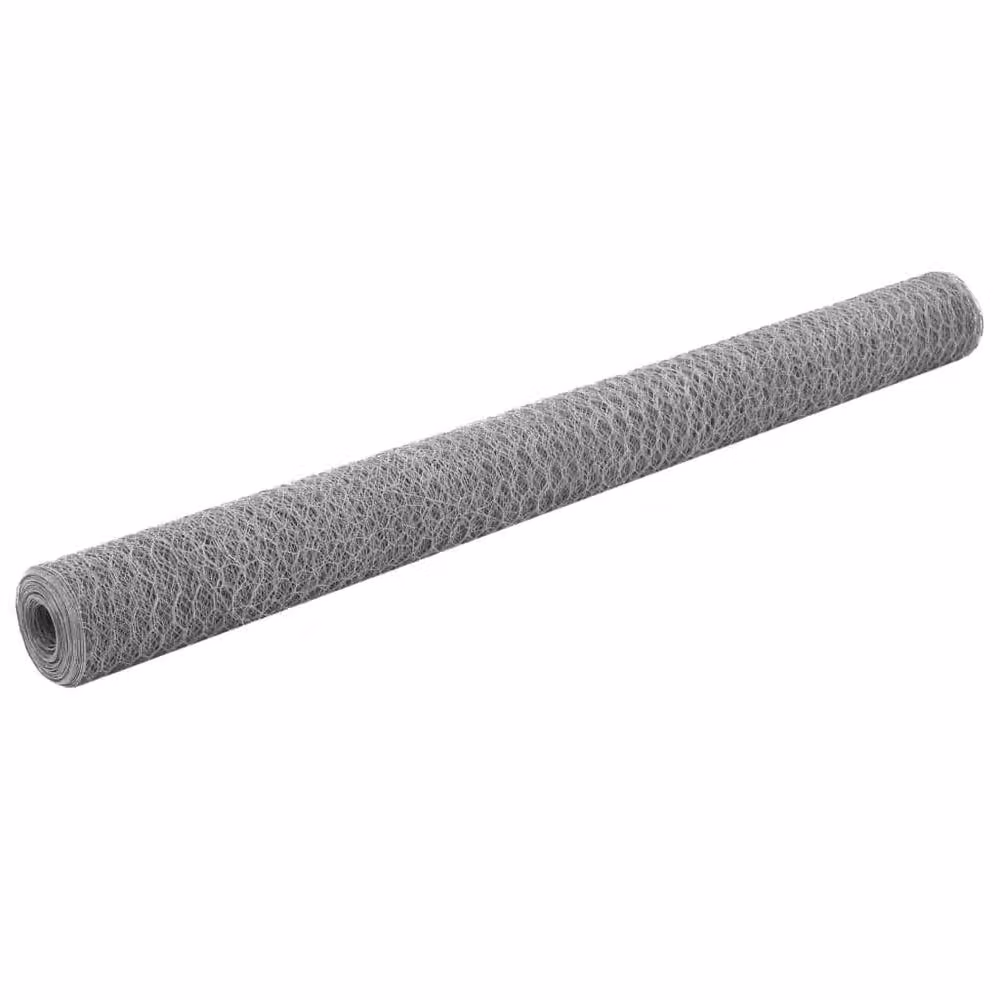 Berkfield Home Galvanised Steel Chicken Wire Fence, Silver, 25 x 1.5 m – 2