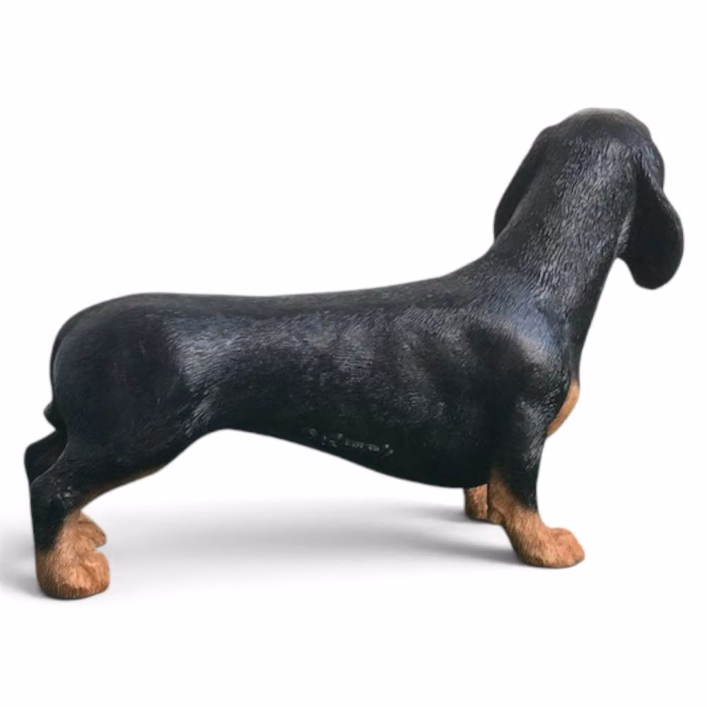 Leonardo Animal Crackers Dachshund Figurine in Black and Brown, Length: 15 cm – 4