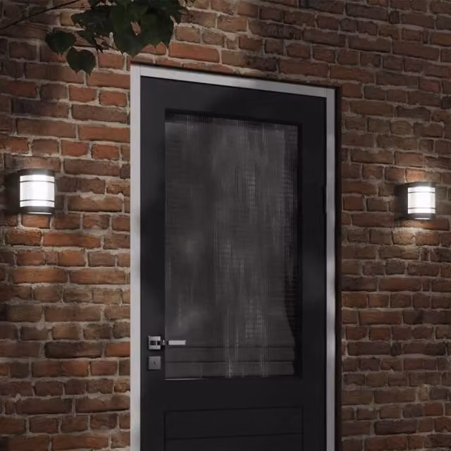 Berkfield Home Modern Black Stainless Steel and Glass Outdoor Wall Light