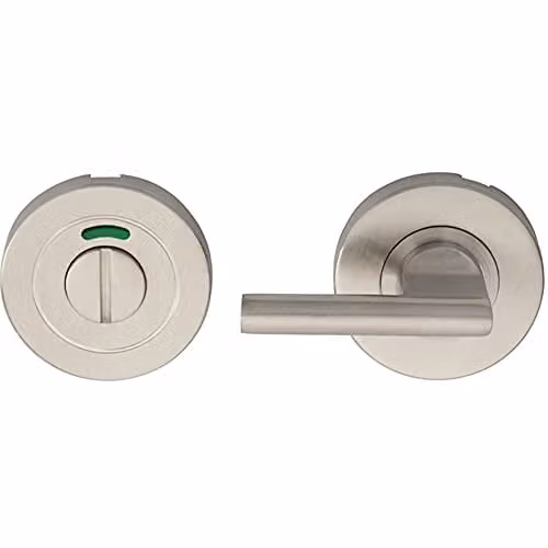 Loops Disabled Turn Lock and Release Handle with Indicator in Satin Stainless Steel Silver