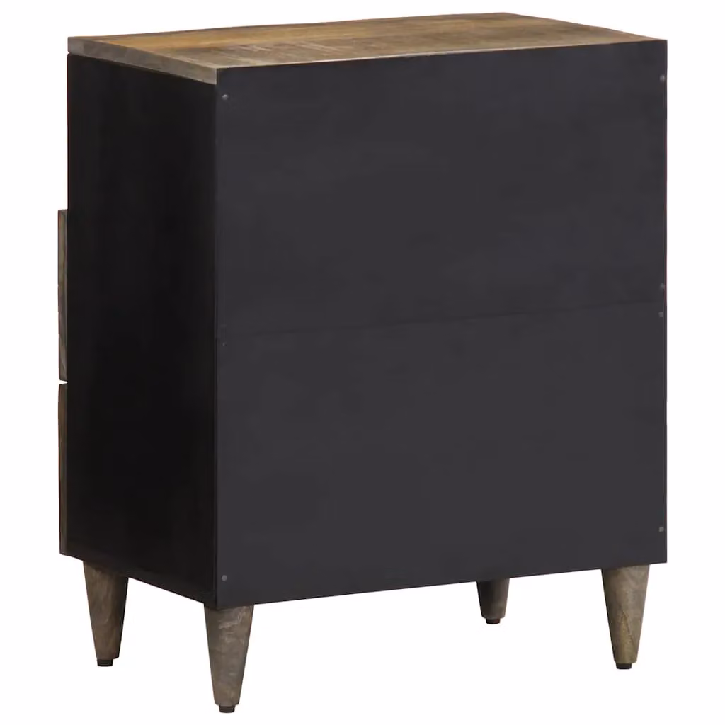 Berkfield Home Bedside Cabinet in Light Grey Solid Mango Wood, W/D/H: 50 x 33 x 60 cm – 4