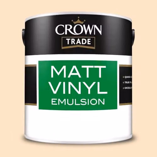 Crown Trade Matt Vinyl Dispersion Paint in Soft Cream, 2.5l – 2