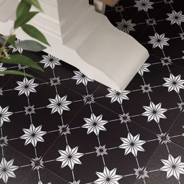 FloorPops Rigel Self Adhesive Vinyl Floor Tiles, Black, Pack of 10 (0.93sqm), W/D/H: 30.48 x 30.48 x 30.48 cm – 1