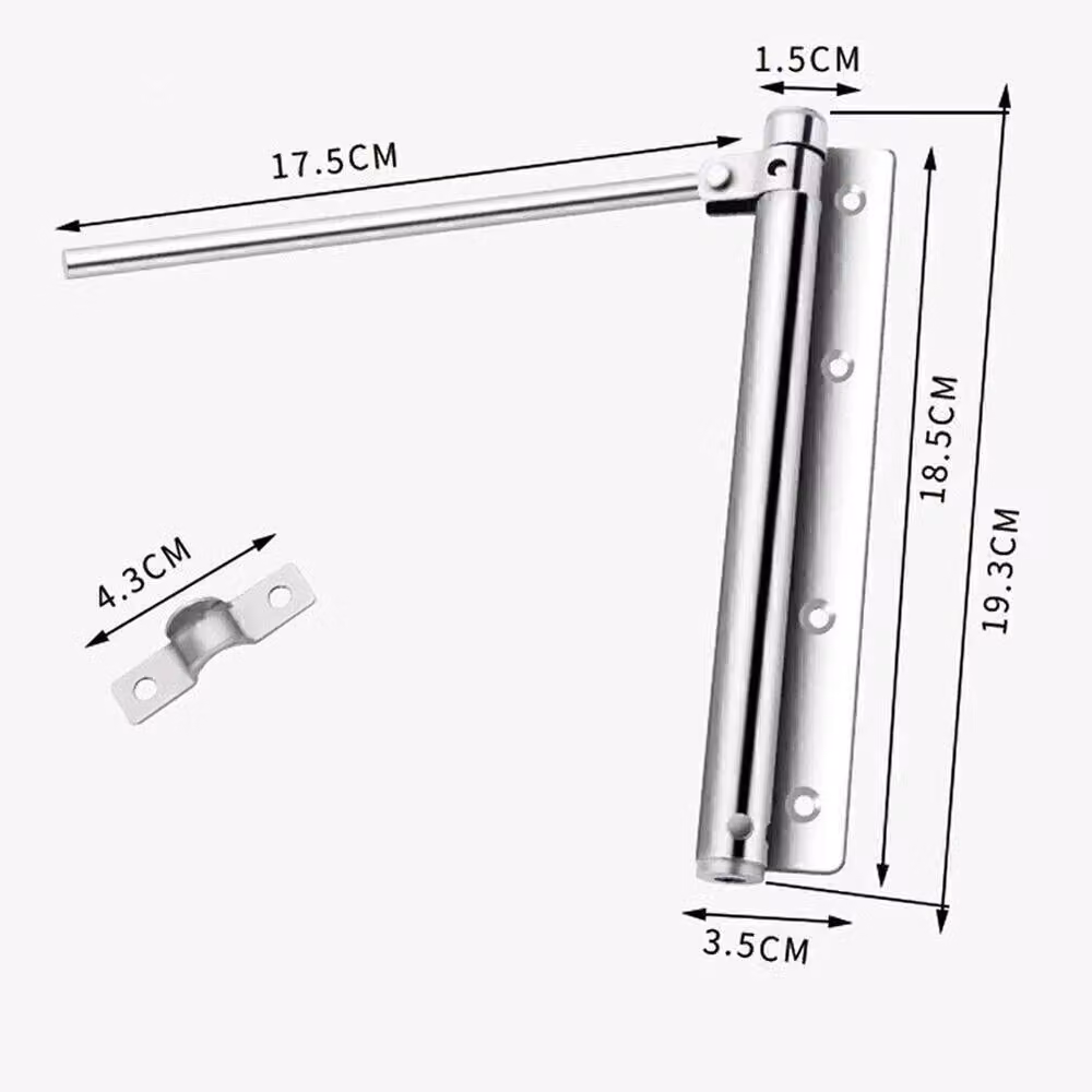 Havendro Heavy Duty Spring Door Closer, Surface Mount, Silver Stainless Steel – 2
