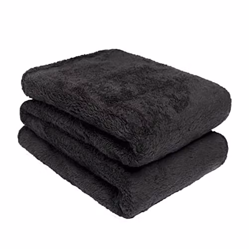Brentfords Black Teddy Fleece Throw Blanket, W: 200 cm, D: 240 cm