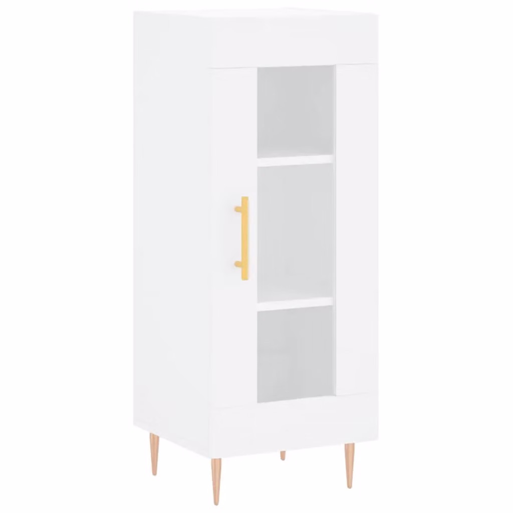Berkfield Home White Sideboard in Engineered Wood with Glass, W/D/H: 34.5 x 34 x 90 cm – 2
