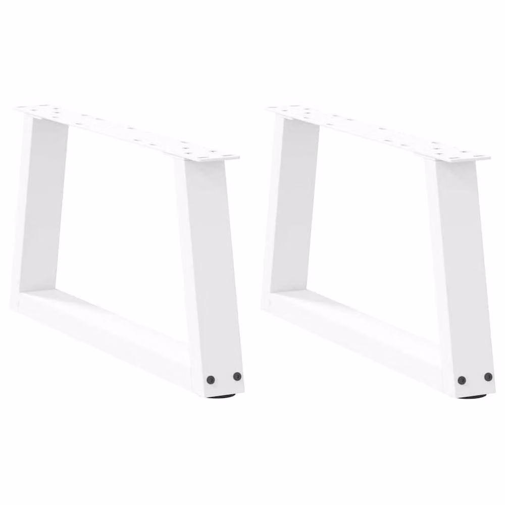 Berkfield Home V-Shape Dining Table Legs, 2 Pieces, White Steel, H: 50 cm, W: 30-31.3 cm