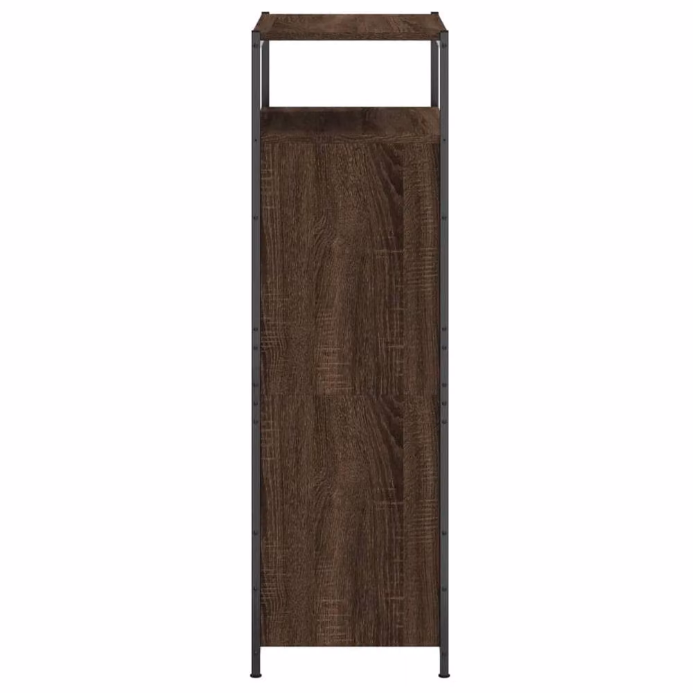 Berkfield Home Shoe Cabinet in Brown Oak, W/D/H: 60 x 34 x 112 cm – 4