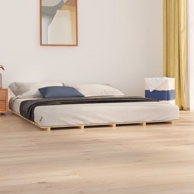 Berkfield Home Super King Solid Wood Pine Bed Frame, Brown, W/D/H: 180 x 200 cm – 1