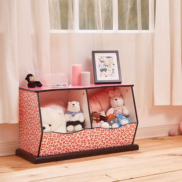 Teamson Kids Wooden Toy Storage Cubby with Back Panel, Black