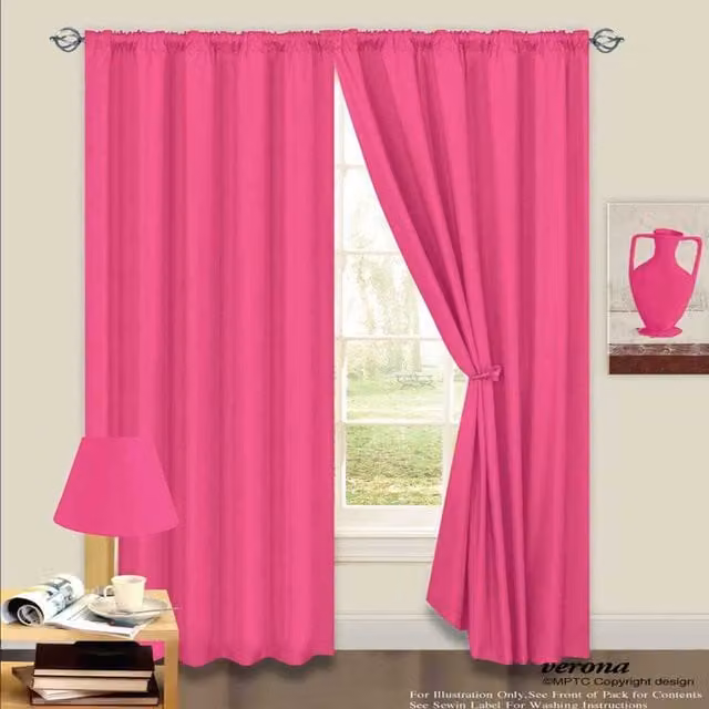 Intimates Plain Light Reducing Eyelet Curtain Pair, Pink, W: 167.64 cm, H: 182.88 cm