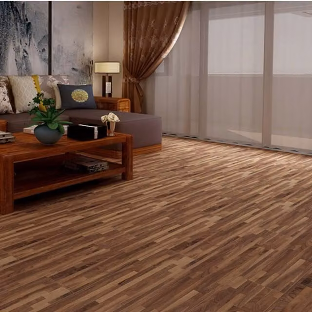 Livingandhome Self-adhesive Rustic Wood-look PVC Laminate Flooring Planks, Brown