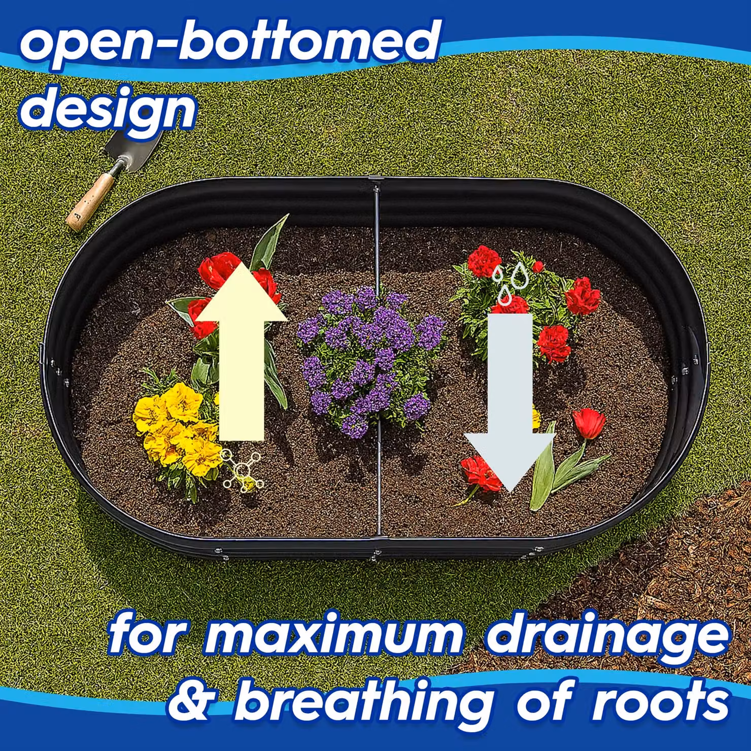 Harbour Housewares Black Galvanised Steel Raised Garden Bed, W/D/H: 90 x 90 x 30 cm – 2