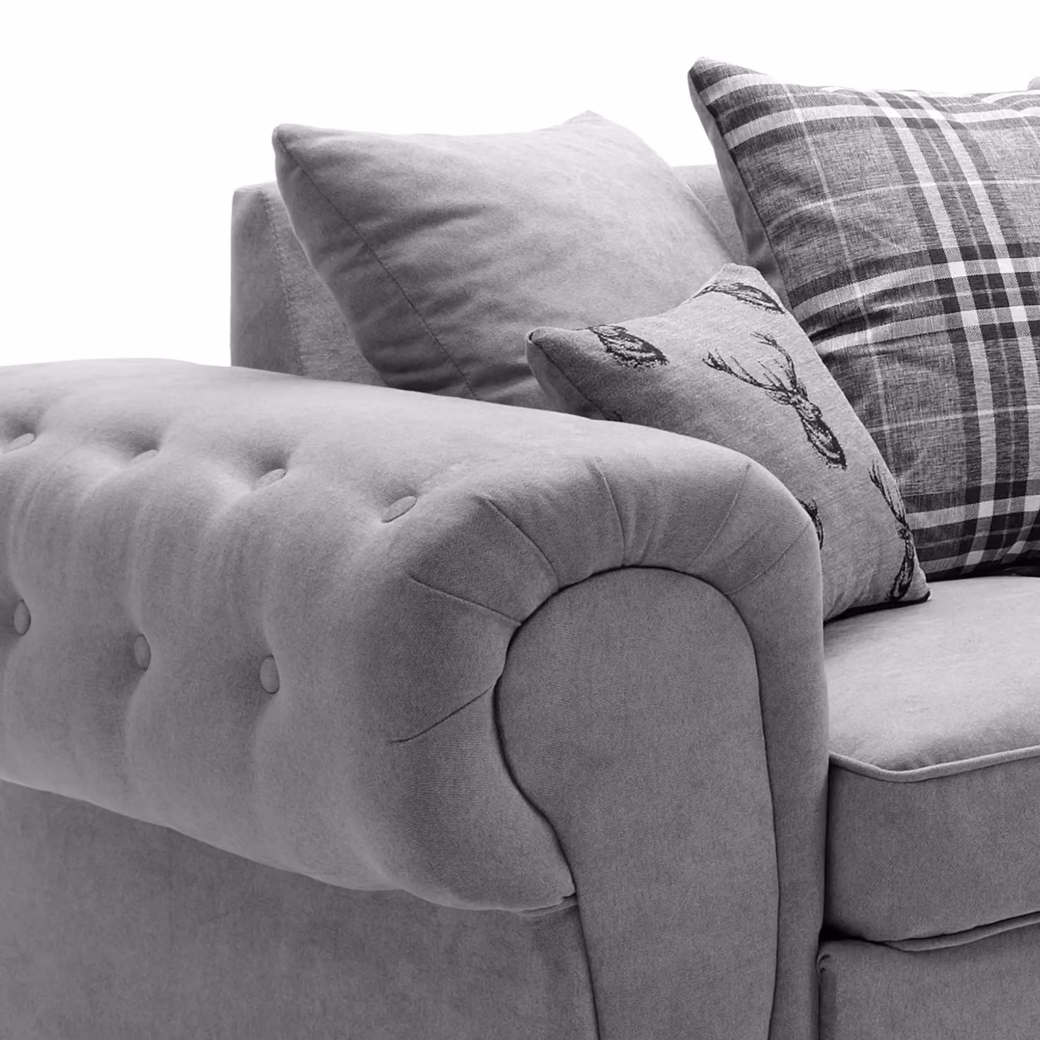 Abakus Direct Verona L-Shaped Corner Sofa in Grey, W/D/H: 245 x 245 x 80 cm – 3