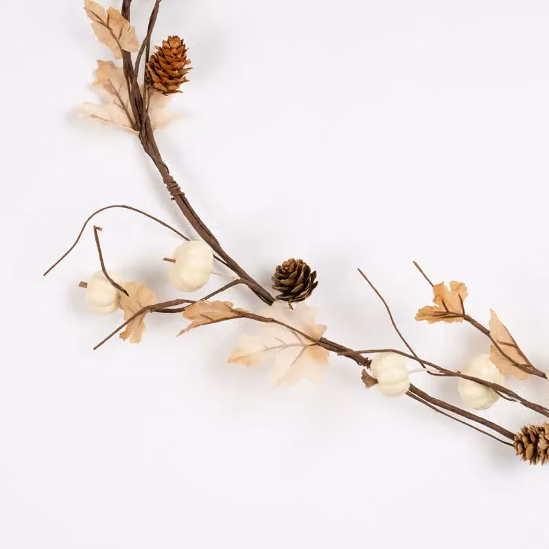 Scottish Everlastings Ltd Autumn Foliage Garland Pack of 3 in Brown and Cream, 150 cm – 2