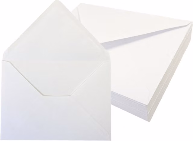 Janrax White Gummed Paper Envelopes W: 13.3 cm, H: 18.4 cm
