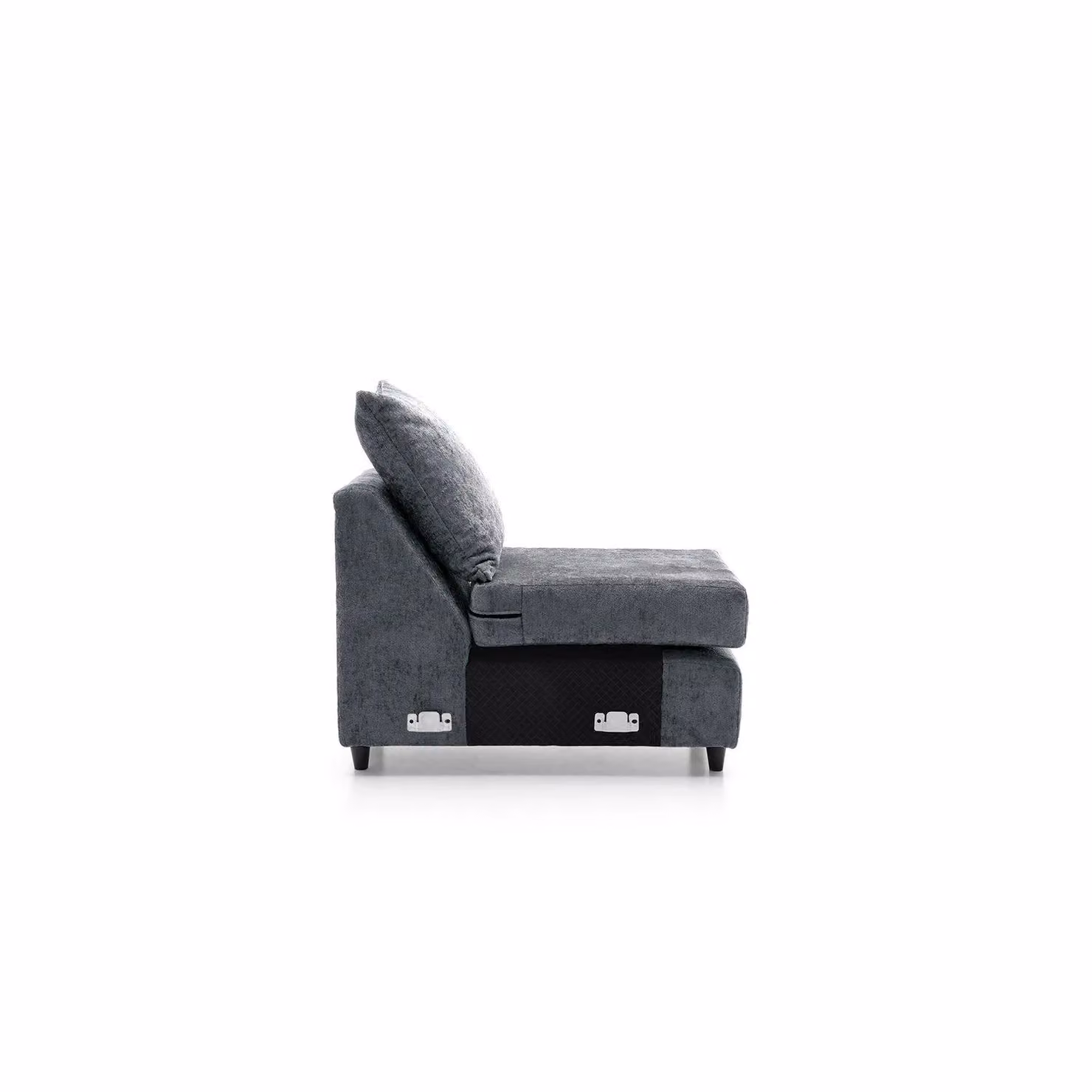 Abakus Direct Harriet Crushed Chenille Extension Unit in Dark Grey – 2